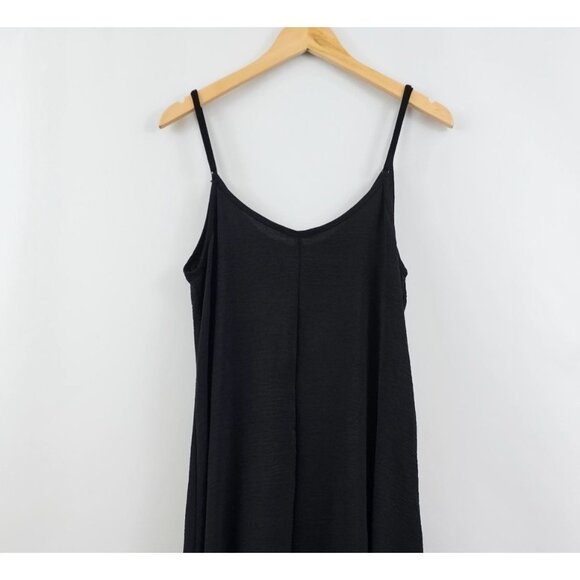 Tash + Sophie Black Spaghetti Strap Slip Dress L Minimalist Classic Whimsigoth - Picture 7 of 12